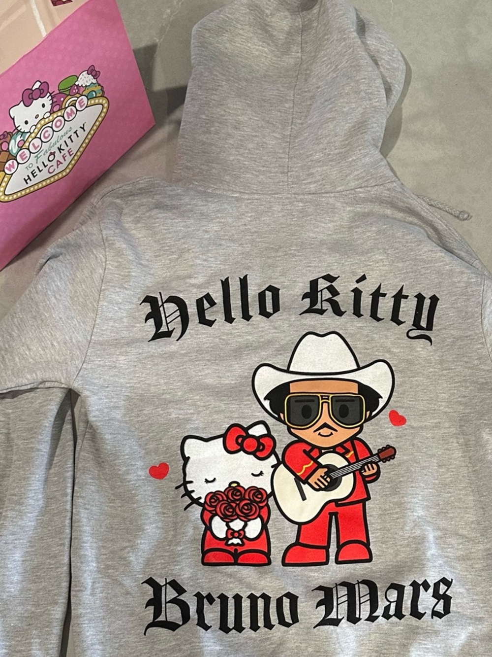Hello Kitty x Bruno Mars Kids Gray Graphic Hoodie